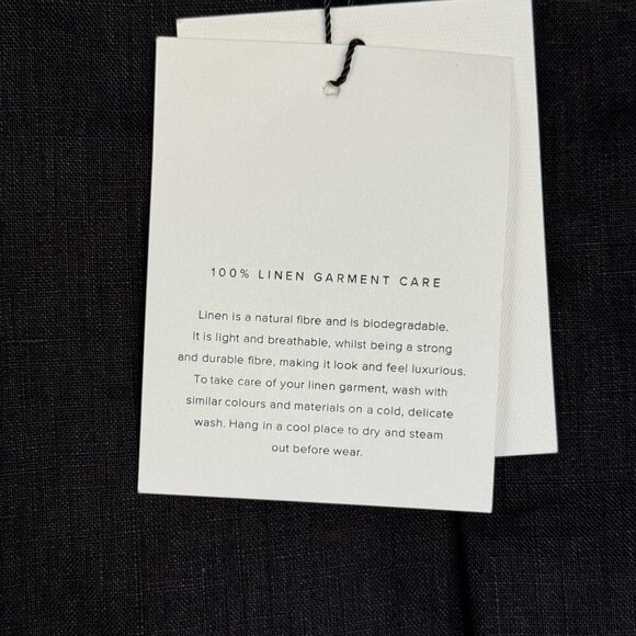 Dissh Banks Black 100% Linen Fully Lined Covered Button Minimalist Vest Size 8 - Picture 12 of 15